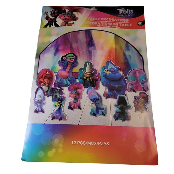 Trolls World Tour Party Decor Set Backdrop, Table Centerpieces, Favor Boxes Lot - Picture 2 of 16